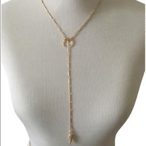 Luv AJ Gold Lariat Necklace